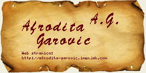 Afrodita Garović vizit kartica